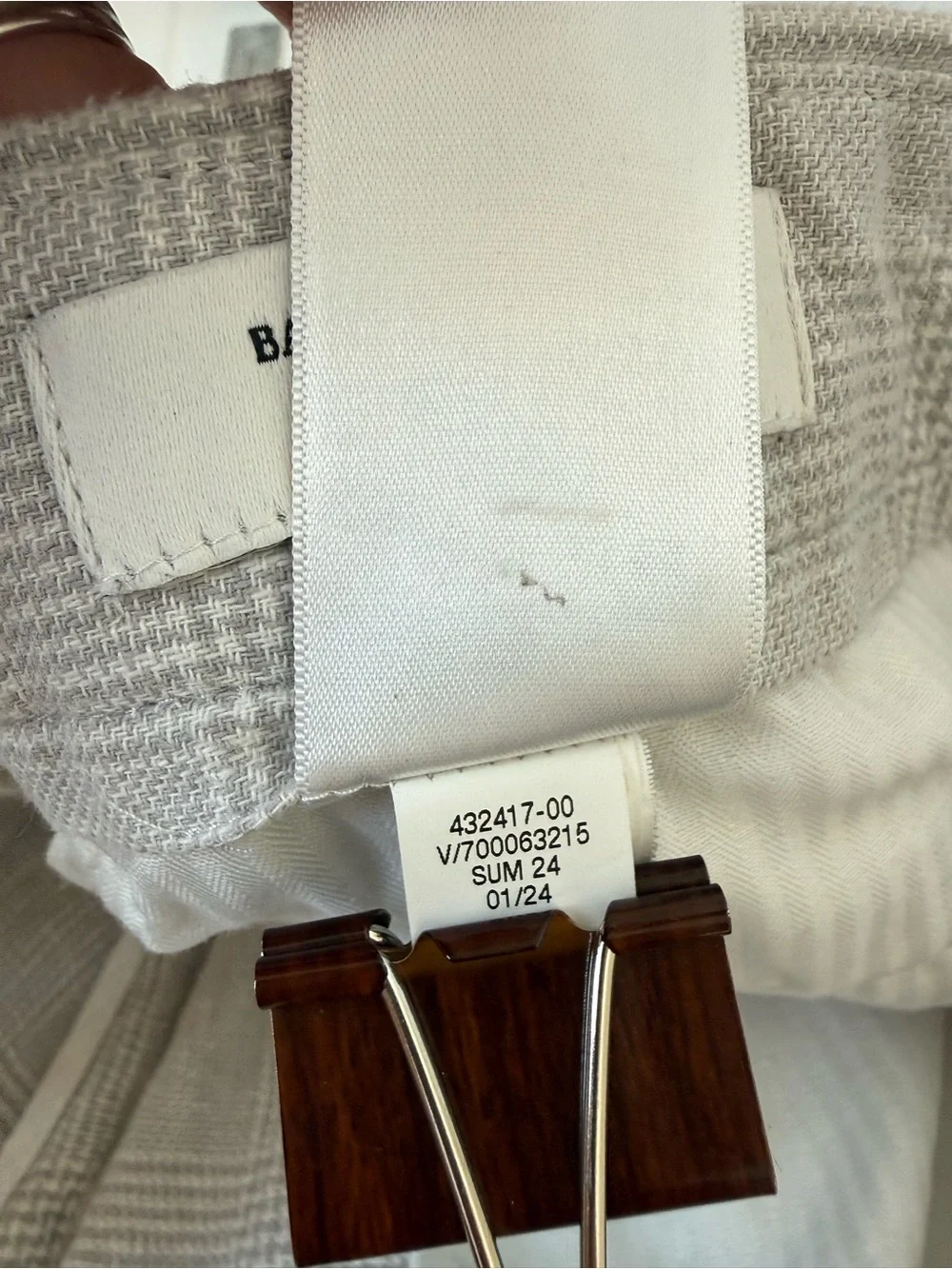 Banana Republic Men TAILORED-FIT LINEN-BLEND GLEN PLAID SUIT TROUSER size 34x29